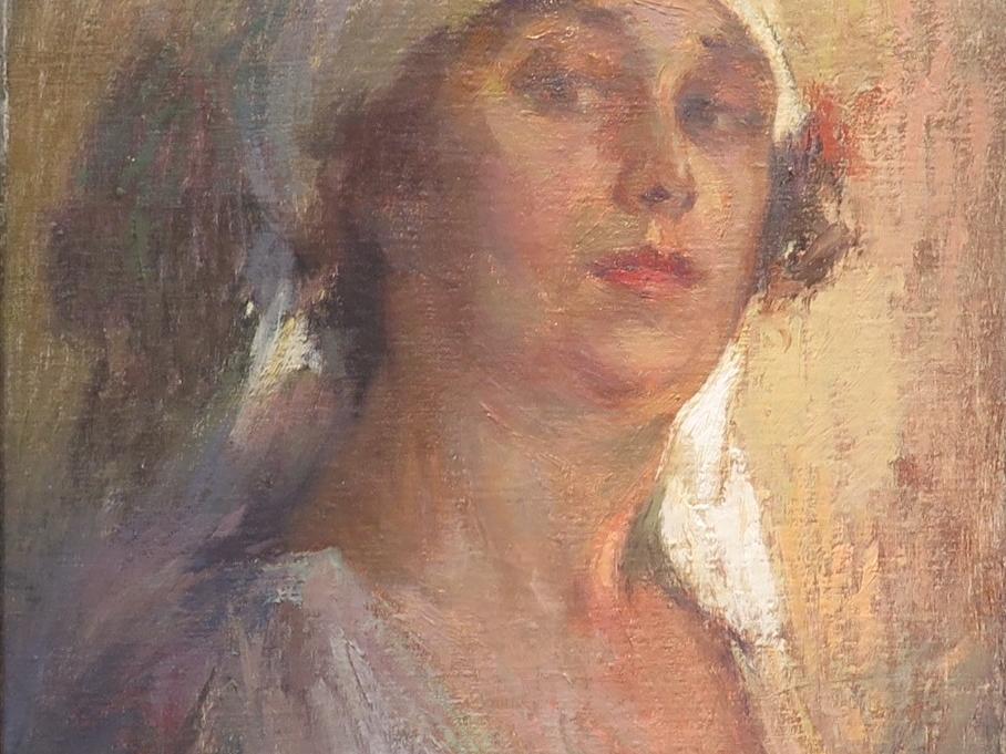 "CABEZA DE MUJER", ARTURO GORDON, Chileno (1883-1944),
Óleo sobre tela, Colección Banco Central de Chile.